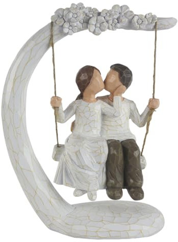 Romantic Couple Figurines in Love, 9 Hand Painted Sweet Loving Together Couple Sculpture Statue to Remember Beautiful Moment, Best Gifts for Valentine's Day Anniversary Weddings