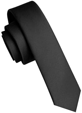 RBOCOTT 1.58 Black Skinny Slim Tie Mens Necktie for Wedding Party(31)