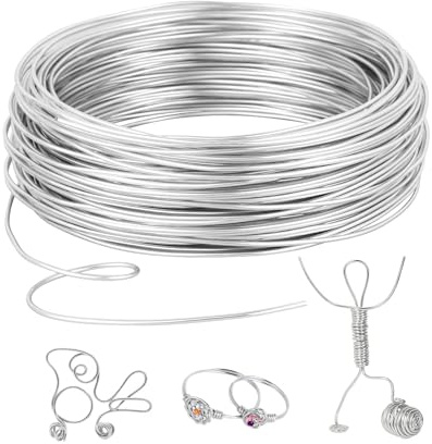 Romon Fil d'artisanat en Aluminium 3mm X 20 M, Flexible Fil Aluminium Argent, Fil d'aluminium Pour L'Artisanat Et La Fabrication De Bijoux