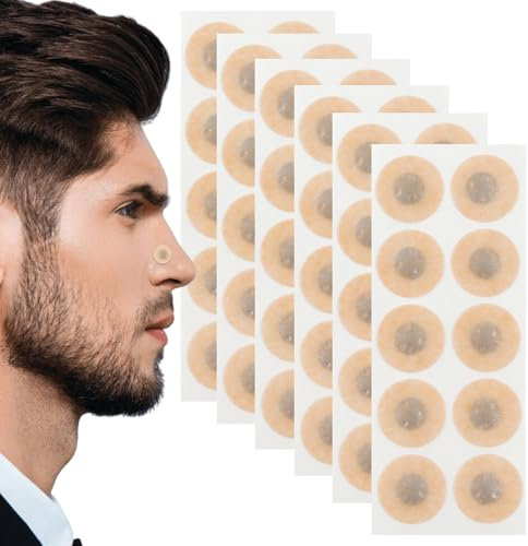 Intake Breathing Nasal Strip,Magnet Nasenpflaster,60 Stück Intake Breathing Magnetischer Anti-Schnarch-Nasenstreifen,ohne Magnethalter,Geeignet für die meisten Magnetischer Nasenstreifen (Runden)