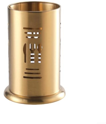 Organiseur multifonction pour ustensiles de cuisine - Design rond élégant en acier inoxydable pour améliorer votre espace - Doré C