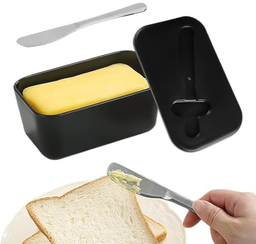 Biniveil Beurrier avec Couvercle,Récipient à Beurre pour Réfrigérateur - Boîte de Stockage Lavable au Lave-Petit Déjeuner Cuisine Maison Restaurant Étagère de Frigo