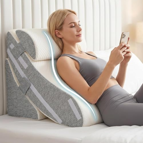 JUOIFIP Lot de 3 coussins de lit réglables | Mousse pour la récupération post-opératoire, soulagement du reflux acide et soutien des douleurs dorsales, coussin incliné ergonomique pour s'asseoir dans