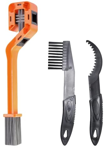Recitem Lot de 3 brosses de nettoyage pour chaîne de vélo avec brosse à chaîne, brosse de vélo, appareil de nettoyage de chaîne de vélo pour VTT, vélo, moto (A)
