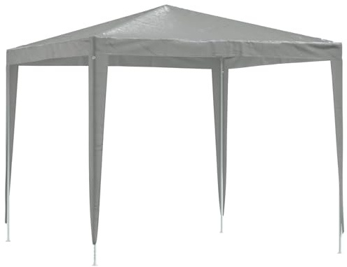 vidaXL Party-Zelt 250 x 250 x 240 cm Hellgrau PE und Stahl, Moderner Outdoor-Baldachin, Flexibles Event-Pavillon, wetterfester Shelter, großer Party-Gartenpavillon, Sommer-Setup