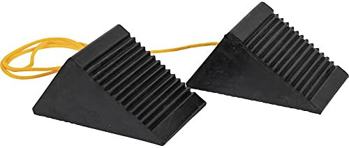 Buyers Products WC35225 Mini Rubber Wheel Chock Set, 5 x 3 x 2.25 Inches, 36 Inch Nylon Rope, Ideal For ATVs, Riding Lawnmowers And Gas-Powered Scooters, Rust And Chemical Proof