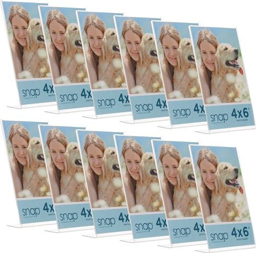 Snap 4x6 Clear Acrylic Self Standing Frame, Set of 12