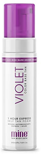 MineTan Dark Fake Tan Mousse | Violet - 1 Hour Express, Violet based Self Tanning Foam for A Rich, Super Dark Tan, No Orange Tones, Vegan, Cruelty Free Quick Tan, Self Care Fix, 200ml