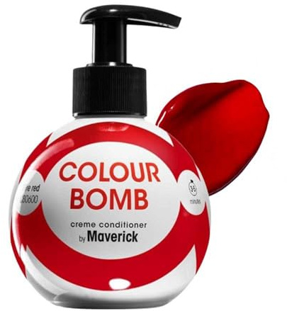 Colour Bomb Haarfarb-Conditioner 250 ml – Lebendiger Glanz und Schimmer, weichmachende und pflegende Farbauffrischungsbehandlung, kein Mischen, vegan, ammoniak- und peroxidfrei (Fire Red)
