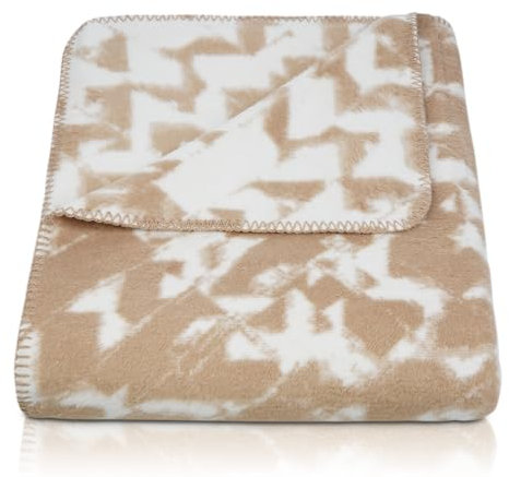 BOHORIA® Kuscheldecke Cozy Cotton 150x200cm | Winterdecke flauschig für Sofa, Sessel & Bett | Baum-Wolldecke Sofadecke Wohndecke (Sandstone Batik, 150x200cm)