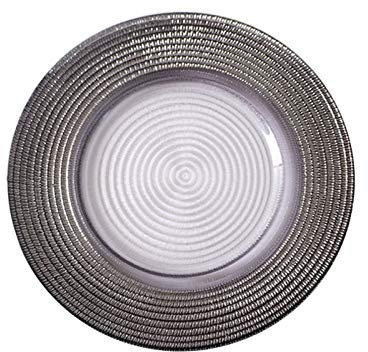 Sudemota Piatto da Cena Piatto di Vetro Piatti Occidentali Bistecca affettata Fatta in casa Piatti for Insalata Piatti da Dessert Bordo Dorato Trama retrò Europeo (Color : Black)