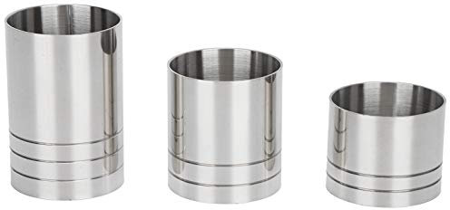 Tomotato Ensemble de 3 Gobelets Gradués en Acier Inoxydable pour Cocktails, Tasses de Mesure, Outil Barman Professionnel pour Bars, Maison, Cafés(25ml 35ml 50ml)