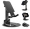 BHHB Verstellbar handyhalterung Tisch Handy Ständer Tisch Faltbarer Handyhalterung, Mobile Halterung kompatibel mit iPhone 16/15/14/13/12, Galaxy Huawei, Galaxy,alle Smartphones 7,9 Zoll - Schwarz
