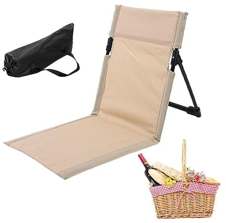 Kasmole Strandkorbliege | Leichter Strandstuhl | Klappbarer Strandliegestuhl mit Verstellbarer Rückenlehne für Terrasse, Reisen im Innen- und Außenbereich sowie Rasen