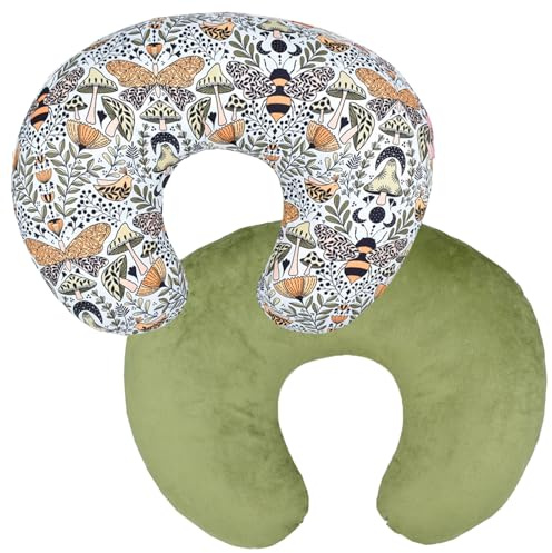 Winmany Baby amningskudde överdrag spädbarn avtagbart amning kuddöverdrag sött mönster nyfödd amning örngott överdrag kuddöverdrag för flickor pojkar 22,5 x 18 (fjärilar och bin)