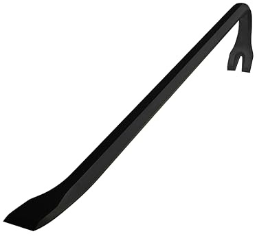 Olympia Tools 12 Wrecking Bar, Heavy Duty Pry Bar with Beveled Chisel End and Forged Carbon Steel for Prying, Lifting and Pulling Nails, 1 Count (Pack of 1)