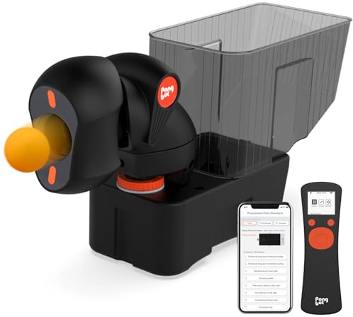 PongBot Robot de tennis de table avec contrôle à distance et application, foret d'entraînement 264, essorage réglable, fréquence, vitesse de balle et intensité de rotation