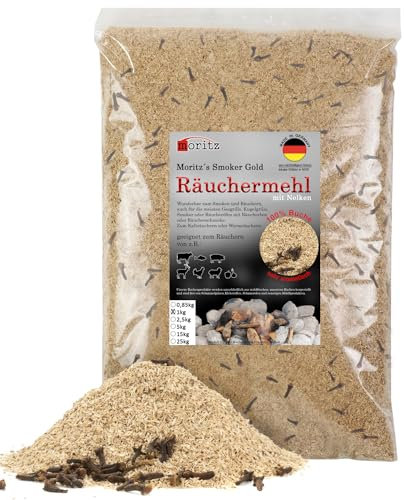 Moritz 1 kg de sciure de fumage en hêtre avec clou de girofle - Fumoir à froid de poisson, viande, saucisse, fromage, légumes, également pour barbecue, barbecue, barbecue