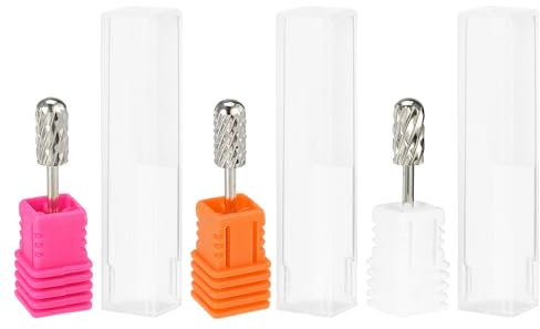 VOCOSTE 1 Satz Zylinder Nagelfräser-Bits, zum Polieren, Schälen und Schleifen von Nägeln Silberton