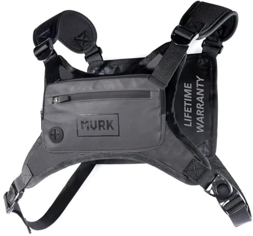 MVRK Marsupio impermeabile – Zaino da corsa minimalista per allenamenti, supporto per telefono da corsa con spazio extra, gilet da corsa leggero, zaino da corsa con stampa riflettente (riflettente)
