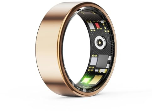 Smart Ring Health Tracker, Anillo Inteligente para Hombre, Vattentäta Hälsoringar för Kvinnor och Män, 7 Dagars Batteritid Aktivitets- och Sömnmätare Stresspulsmätare (Nr 10)