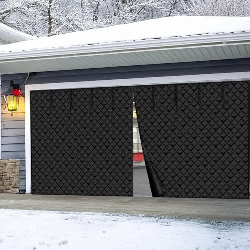 VEVOR 16x7FT Garage Door Insulation Kit for Winter, Magnetic Thermal Insulated Garage Curtain Screen Cover for 2 Cars (Waterproof Windproof Soundproof)