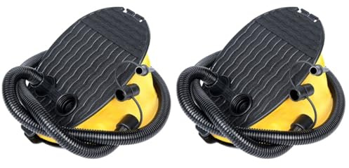 MERRYHAPY Bellows Foot Pump 2-Pack with 6 Adapters for Camping Air Mattress Inflator Yoga Ball and Multi-Purpose Inflatable Devices Foot Operated Air Pump for Easy Inflation and Deflation