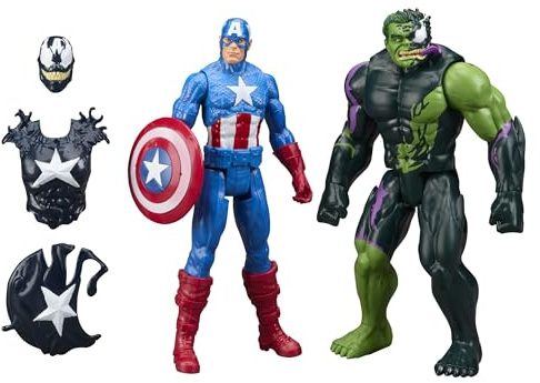 Marvel Avengers VenomVersus Titan Hero Serie venomisierter Captain America & venomisierter Hulk Action-Figuren