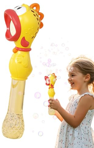 Asta per bolle di sapone per bambini, ricaricabile, per picnic, giardino, compleanno, ragazza