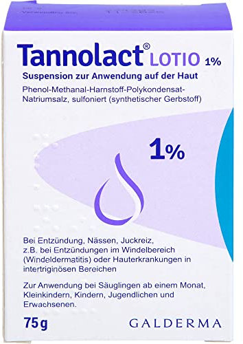 Tannolact Lotio, 75g, Suspension, bei Windeldermatitis und wunden Babypos, entzündungshemmend und juckreizstillend, kortisonfrei