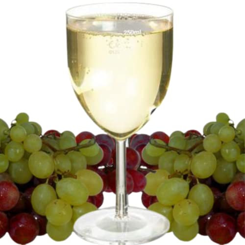 AIOS Set of 6 Unbreakable Reusable Polycarbonate Plastic Wine Glasses (Holds up to 270ml), Ideal for Home Use, Indoor and Outdoor, Camping, Barbecues (BBQs), Parties and Picnics