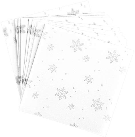 Ideen mit Herz Transparentpapier | 100 Blatt | Premium-Qualität | 110 g/qm | bedruckt | ideales Faltpapier zum Sterne basteln | transparentes Bastelpapier (Eiskristalle | weiß & silber, 10 x 10 cm)
