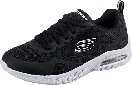 Skechers MICROSPEC MAX, Zapatillas para Niños, Black Textile/ Black & White Trim, 39.5 EU