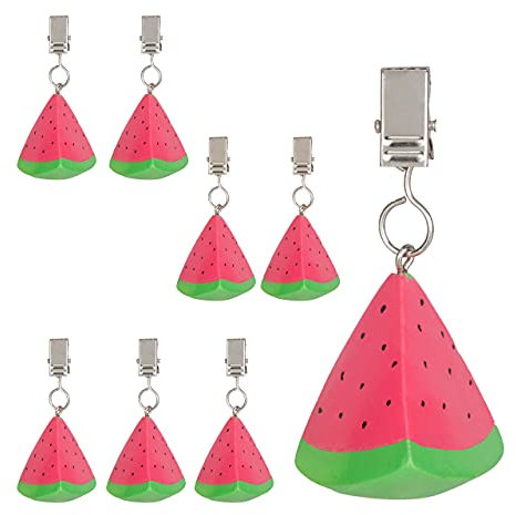 Relaxdays Tischdeckenbeschwerer Melone, 8er Set, Polyresin, Tischtuchbeschwerer draußen & drinnen, Tischgewichte, pink