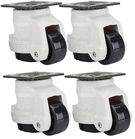 4 Rotelle di Livellamento Retrattili, Costruzione Senza Oscillazioni, Capacità di 220 Libbre, Rotelle Girevoli a 360 Gradi per Supporti Trasportatori, Apparecchiature Mediche, Fotocopiatrici