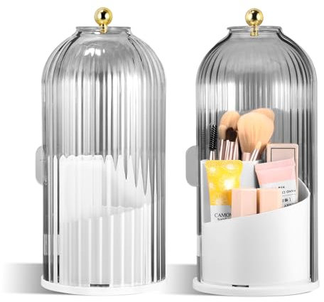 Pinselhalter, Kosmetik Aufbewahrung 360° Drehbar Make Up Pinsel Organizer Pinsel Aufbewahrung Halter Schmink Lippenstift Etui Kosmetikregal Kosmetikbox für Schminktisch Badezimmer und Schlafzimmer