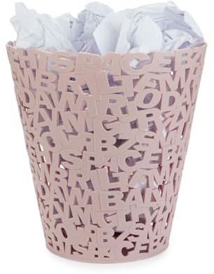 balvi Papierkorb Letters Farbe Rosa Papierkorb mit originellem Design Kunststoff