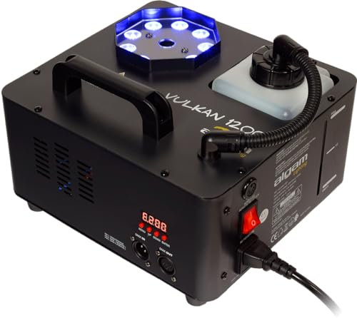ALGAM LIGHTING - VULKAN 1200 - Macchina del Fumo - Geyser Effetto CO2 Vertical 1200W 9 x LED 3W RGB - 4,7 kg, 275 x 255 x 200 mm - IP20