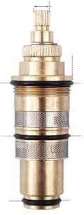Thermostatic Brass Shower Cartridge, Temperature Control Brass Replacement Thermostatic Cartridge Shower Mixer Tap Shower Valve Handle Spare Repair Kit (H-9)