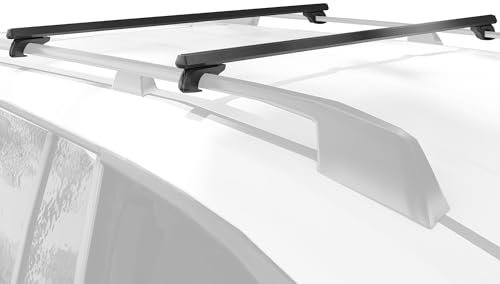 HOMCOM Auto-Dachquerträger 135 cm, abschließbar mit 2 Schlüsseln, geliefert mit Aluminiumlegierung, kompatibel mit 120 cm Breiten Dachreling, schwarz