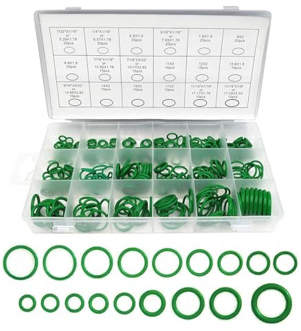 270 Stücke 15 Größen Grün O-Ringe Sortimentskit, Metrische Dichtungsringe O-Ringe aus Nitrilkautschuk, für Sanitär-Unterlegscheiben und Auto-Schnellreparatur