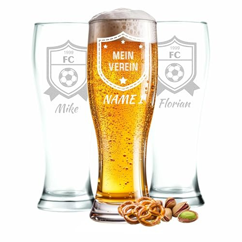 Bicchiere di grano inciso per club e azienda – 0,5 l con anno – Bicchiere da birra personalizzato con logo aziendale, logo aziendale, regalo personalizzato a partire da 1 pezzo, incisione a scelta