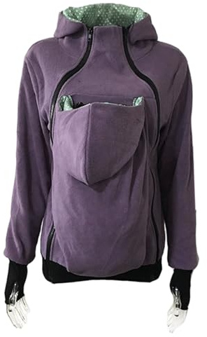 Sudadera con Capucha de Maternidad, Sudadera con Capucha con Bolsa de Canguro Extraíble 3 en 1, Chaqueta de Invierno Suave y Cálida para Bebé, Chaqueta de Maternidad Acogedora Multifunción para Mamá