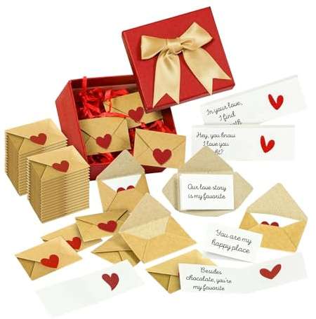 Scatola per appunti d'amore fai-da-te, mini biglietti e buste vuote, regalo di San, mini lettere d'amore per la festa di compleanno di nozze