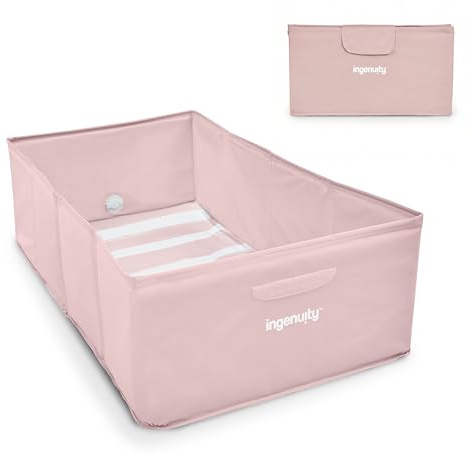 Ingenuity Vasca da bagno per bambini, converte la doccia in vasca, si ripiega per riporla, facile da pulire, nessun montaggio richiesto, 12M-5Y