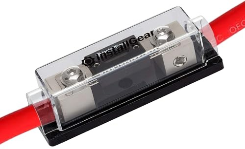 InstallGear Fuse Block with ANL Holder and Clear Cover - 300 Amp for Secure Circuit Protection - Universal Box for 0, 2, 4 Gauge Terminals, Automotive Applications