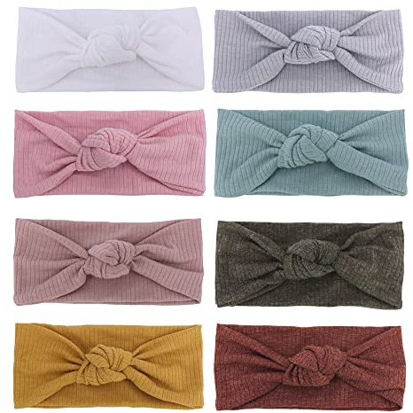 Sugarmelon Baby Headbands Stretchy Hairbands Hair Bow Elastics for Baby Girls Newborn Toddlers Infant Kids (Knot Headband Mustard)