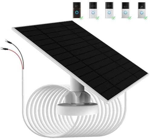 Panel solar de 6W para carga de batería de timbre, IP66 impermeable, compatible con ring video doorbell 3/3 plus,video doorbell 4/4 Plus, Battery Doorbell Plus/Pro, Doorbell 2K Camera