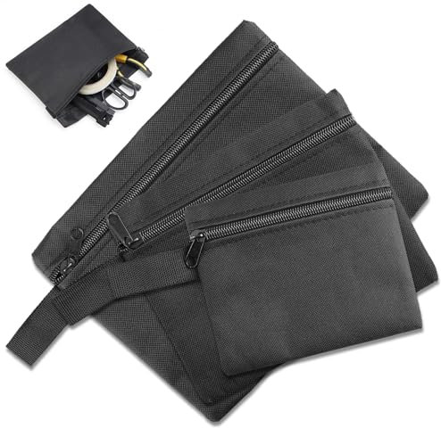 Brileze 3 Pcs Waterproof Canvas Tool Storage Bags - 3 Sizes, Heavy Duty, Water Resistant PVC Coating for DIY Tools