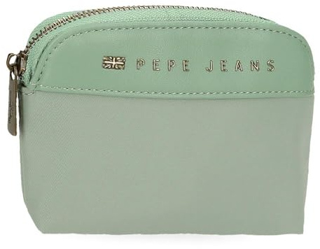 Pepe Jeans Morgan Monedero Verde 11,5x8,5x1,5 cms Poliéster con detalles en Piel Sintética by Joumma Bags